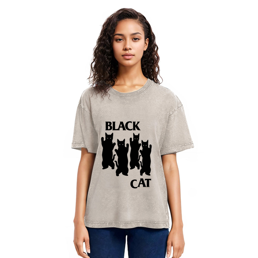 Tokyosol Four Black Cats Washed T-Shirt