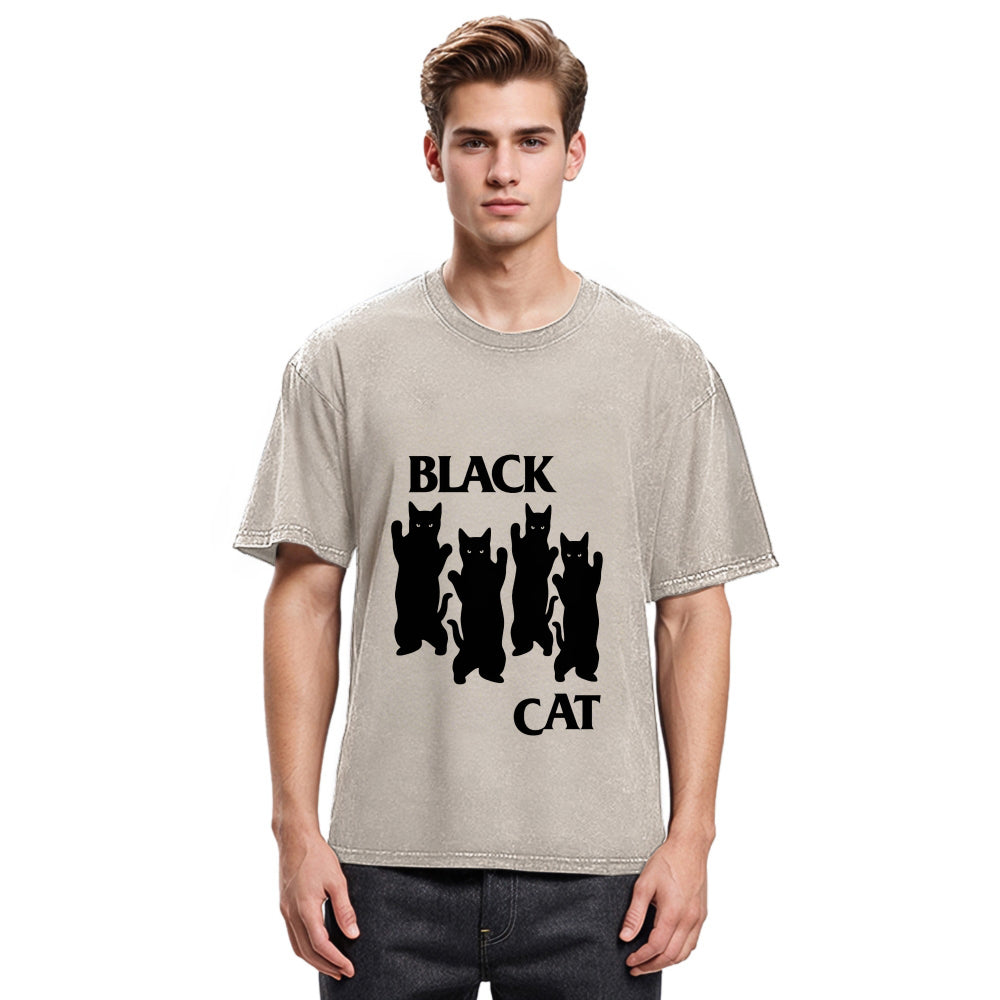 Tokyosol Four Black Cats Washed T-Shirt