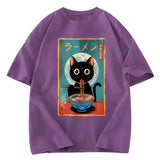 Tokyosol Ramen Fanatic Cat Washed T-Shirt
