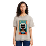 Tokyosol Ramen Fanatic Cat Washed T-Shirt