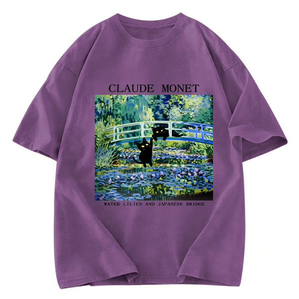 Tokyosol Water Lilies And Japanese Bridge Washed T-Shirt