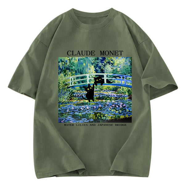 Tokyosol Water Lilies And Japanese Bridge Washed T-Shirt