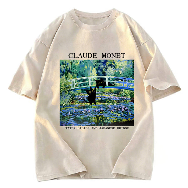 Tokyosol Water Lilies And Japanese Bridge Washed T-Shirt