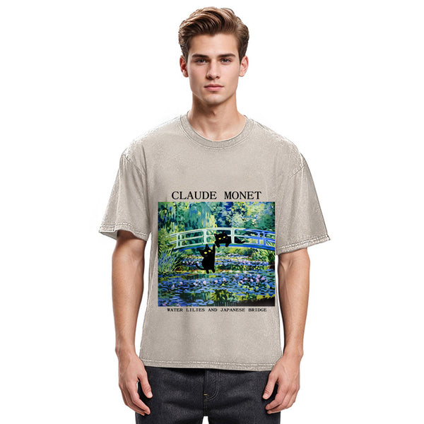 Tokyosol Water Lilies And Japanese Bridge Washed T-Shirt