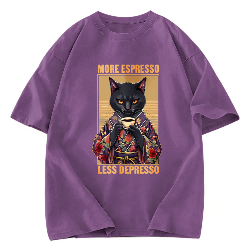 Tokyosol More Espresso Less Depresso Funny Washed T-Shirt