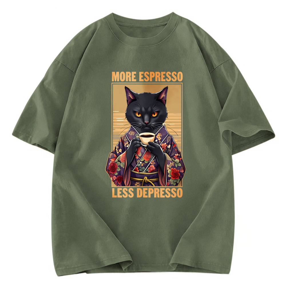 Tokyosol More Espresso Less Depresso Funny Washed T-Shirt
