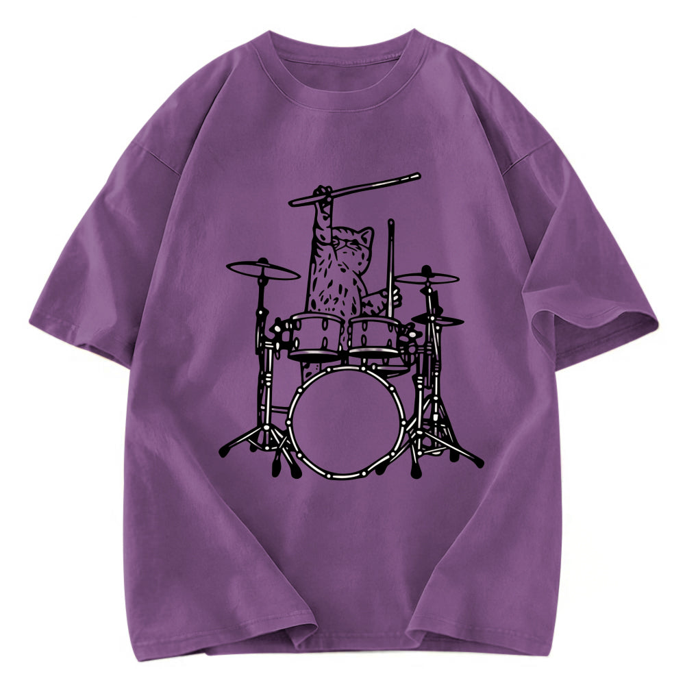 Tokyosol Handsome Cat Drummer Washed T-Shirt