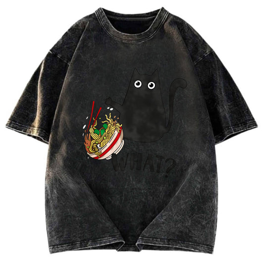 Tokyosol Naughty Cat Japanese Washed T-Shirt