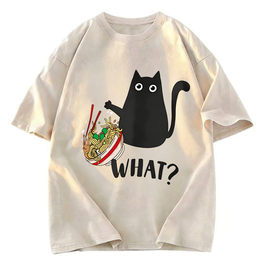 Tokyosol Naughty Cat Japanese Washed T-Shirt