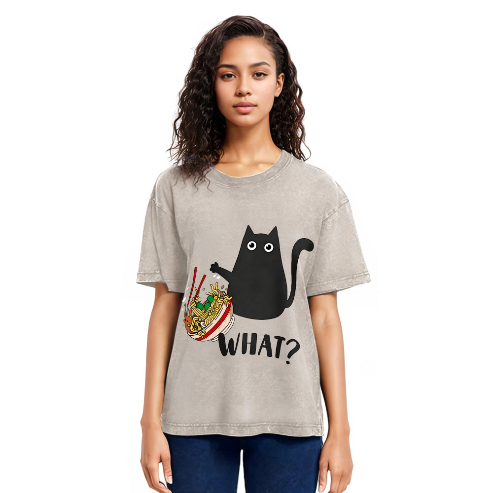 Tokyosol Naughty Cat Japanese Washed T-Shirt