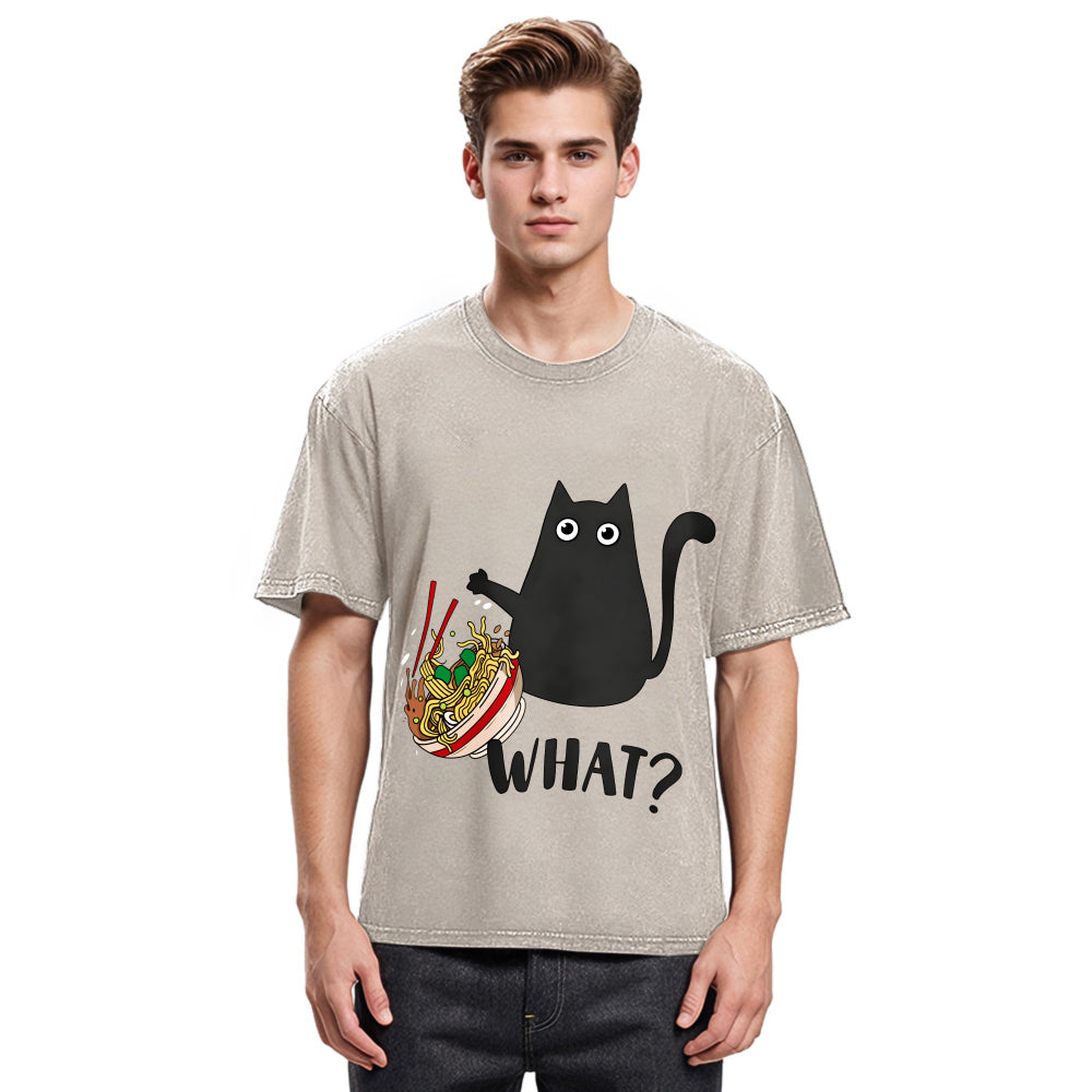 Tokyosol Naughty Cat Japanese Washed T-Shirt
