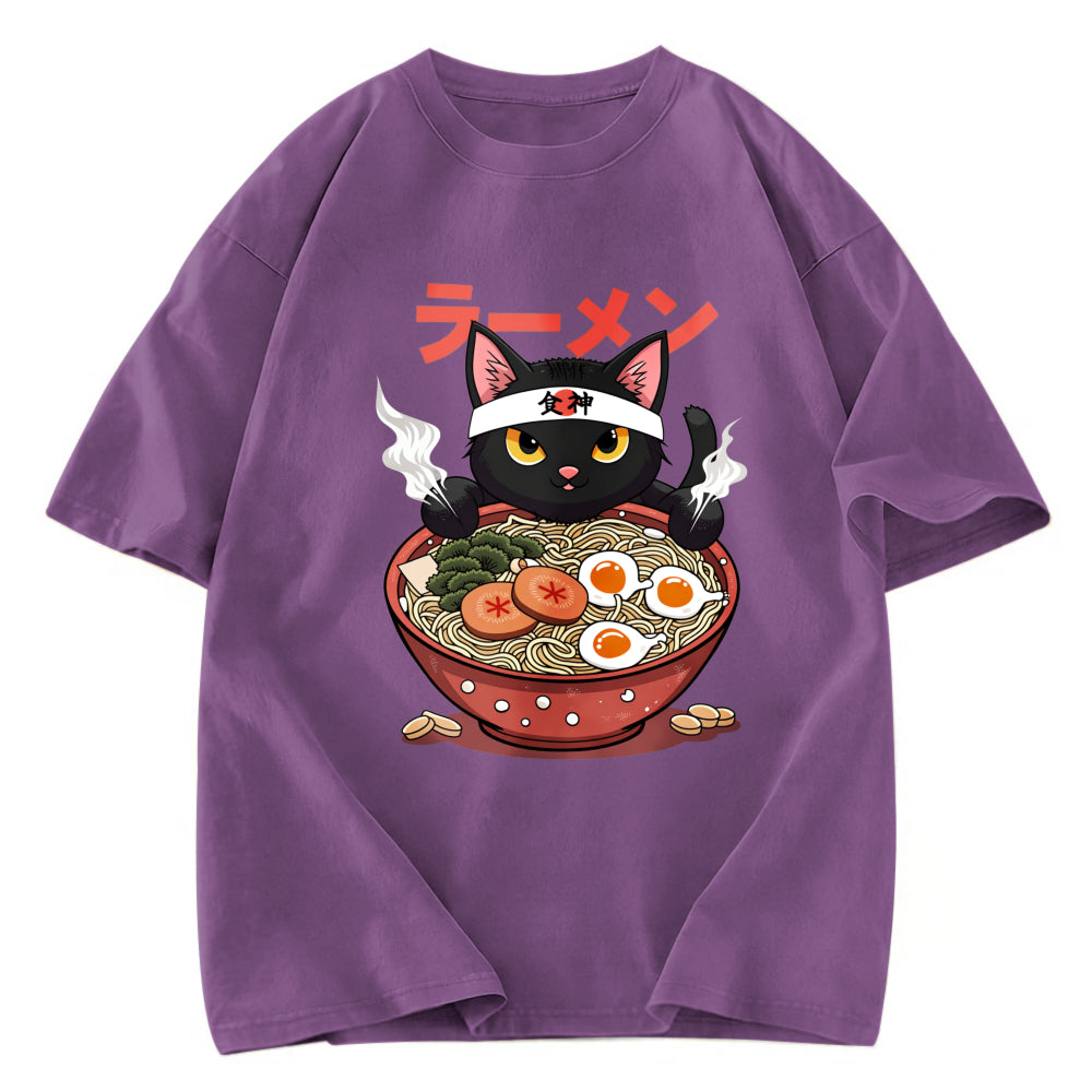 Tokyosol Ramen Lover Black Cat Washed T-Shirt