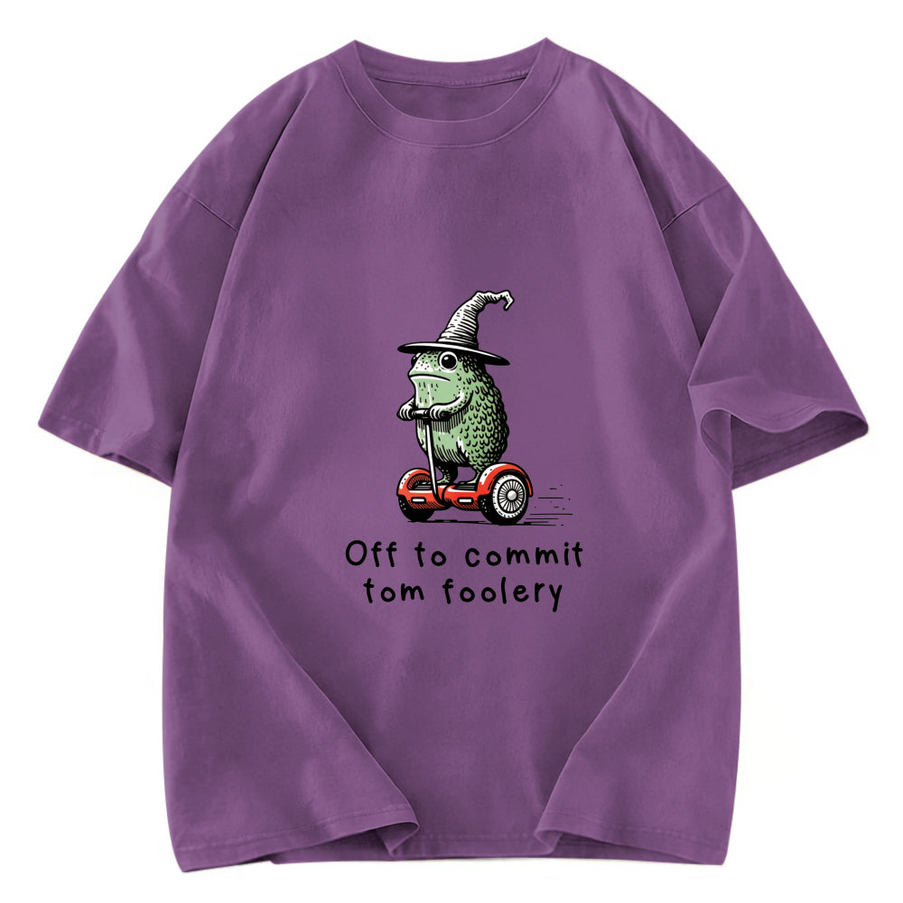 Tokyosol Frog Riding A Balance Scooter Washed T-Shirt