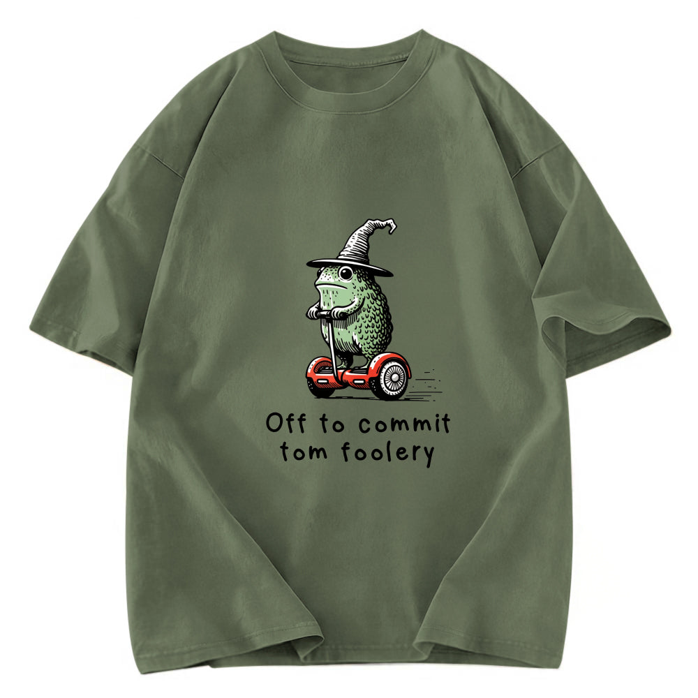 Tokyosol Frog Riding A Balance Scooter Washed T-Shirt