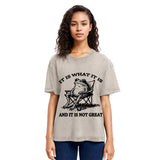 Tokyosol Resting Frog Funny Washed T-Shirt
