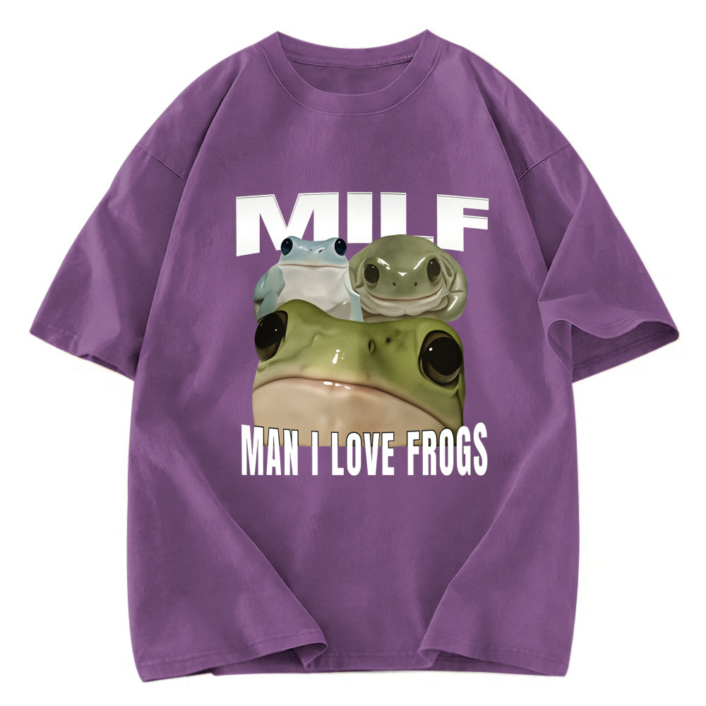 Tokyosol Man I Love Frogs Washed T-Shirt