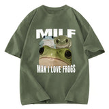 Tokyosol Man I Love Frogs Washed T-Shirt