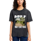 Tokyosol Man I Love Frogs Washed T-Shirt