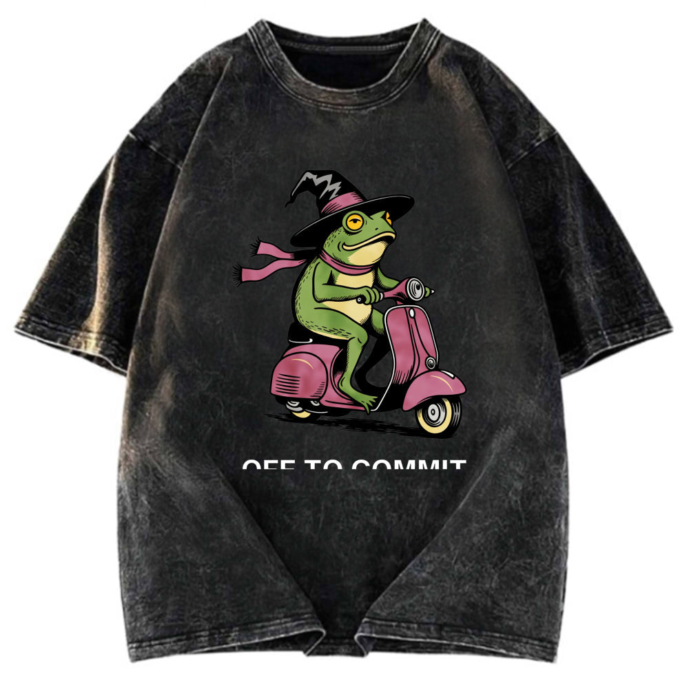 Tokyosol Off to Commit Tom Foolery Frog Washed T-Shirt