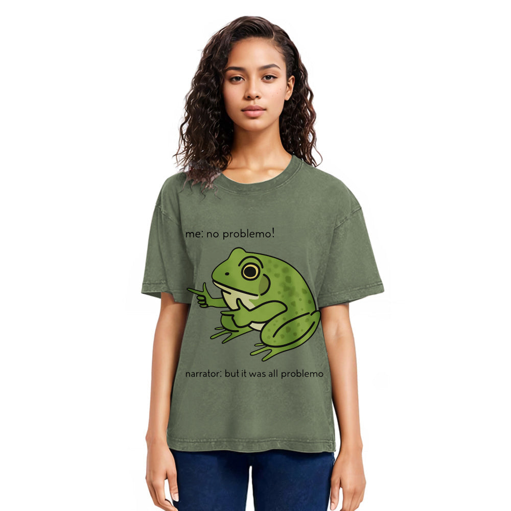 Tokyosol Stupid Frog Meme Washed T-Shirt