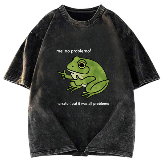 Tokyosol Stupid Frog Meme Washed T-Shirt