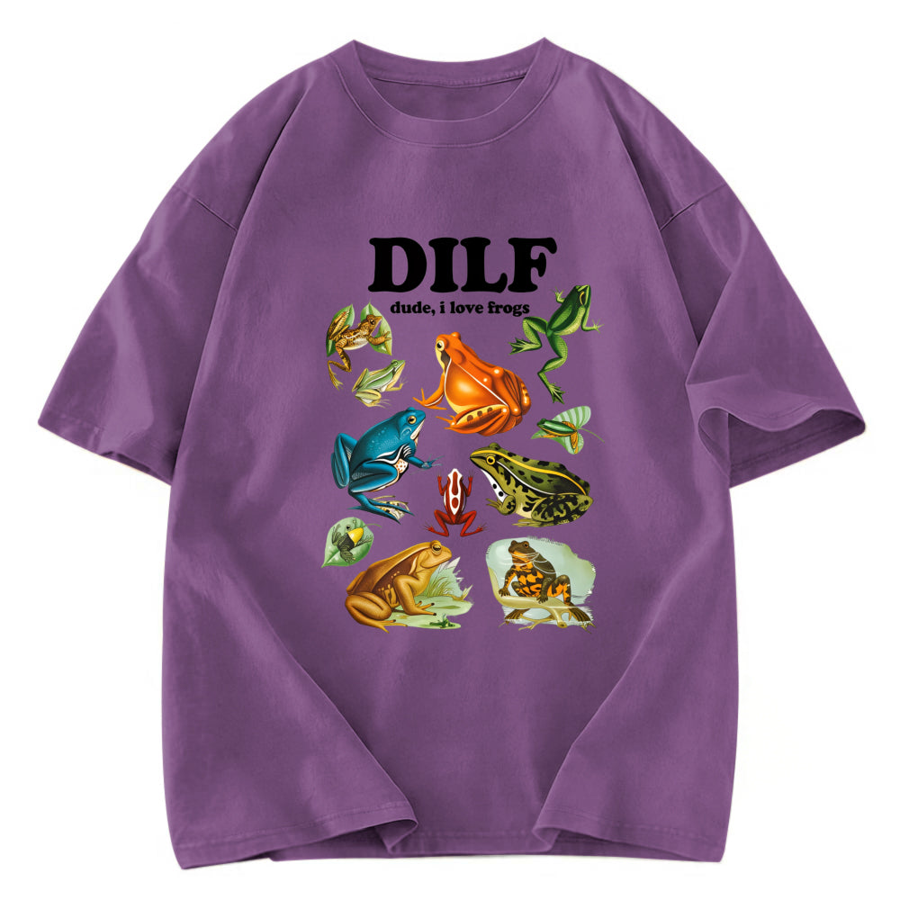 Tokyosol Dude I Love Frog Washed T-Shirt