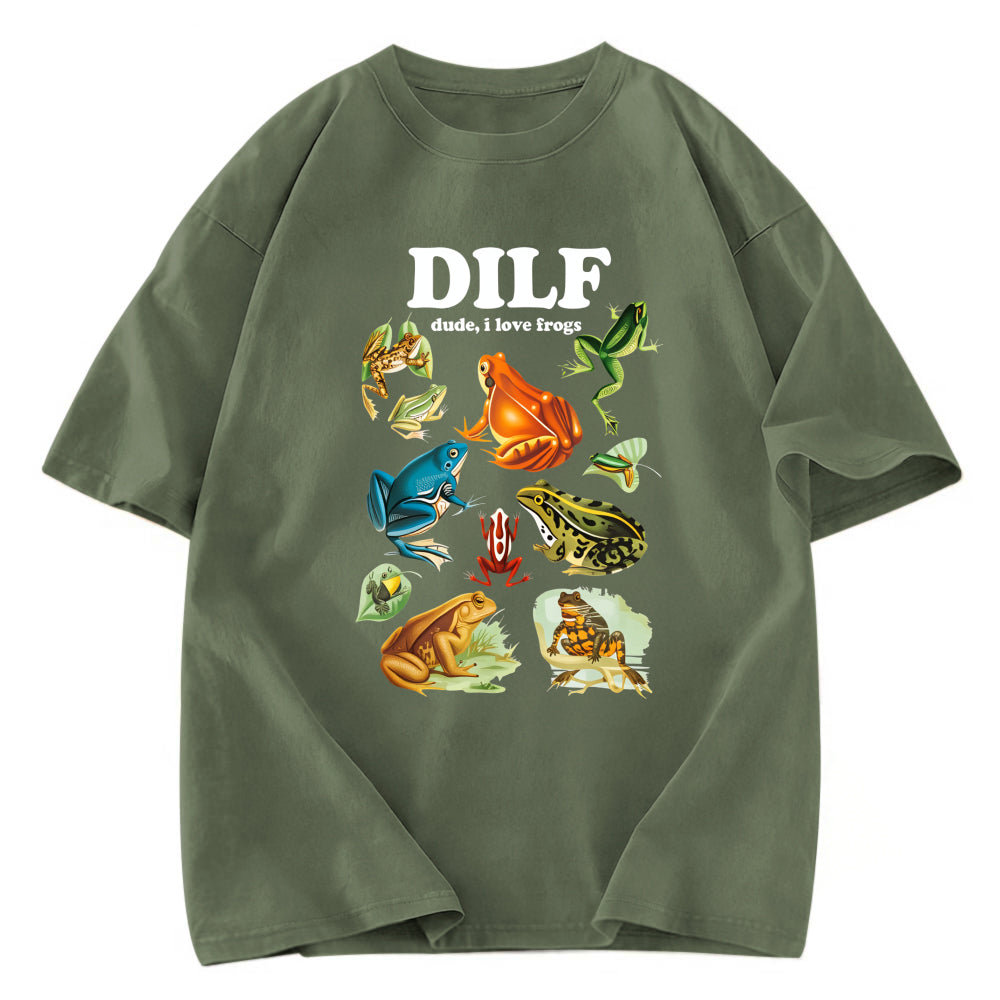 Tokyosol Dude I Love Frog Washed T-Shirt