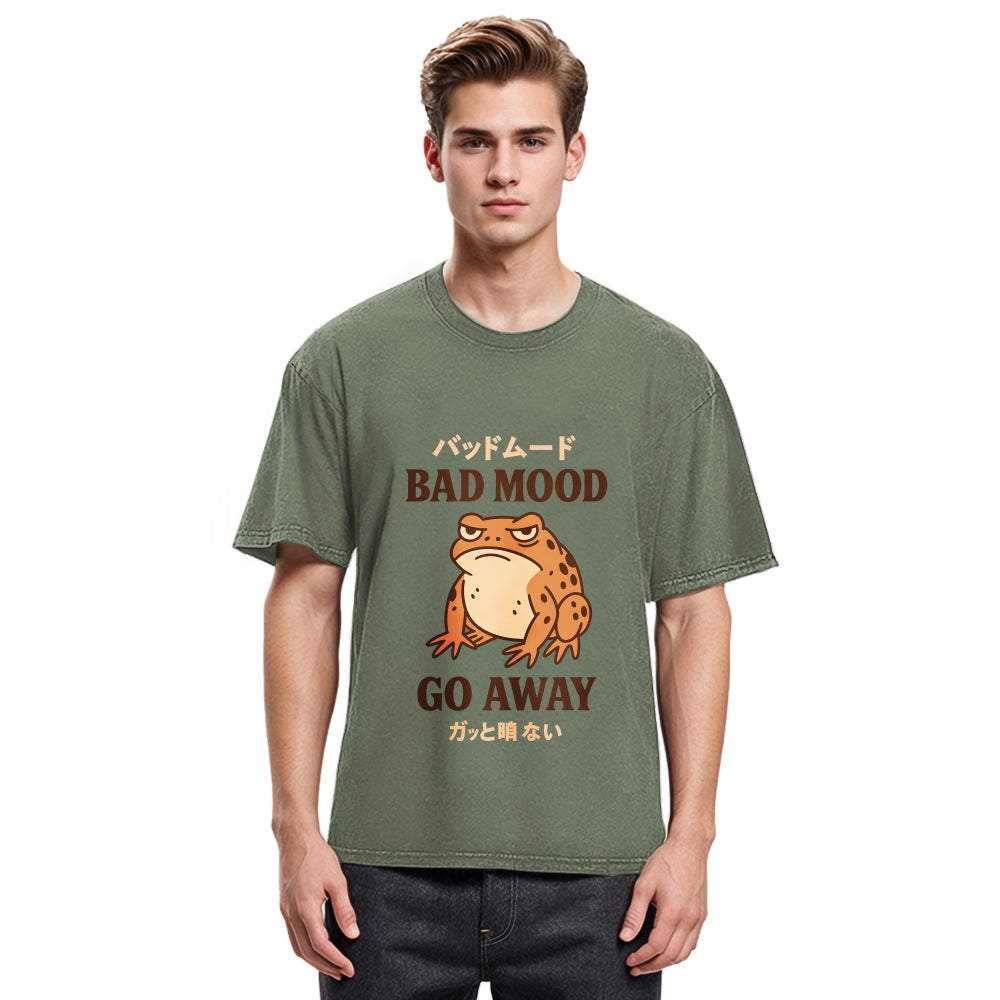 Tokyosol Bad Mood Go Away Japanese Meme Washed T-Shirt