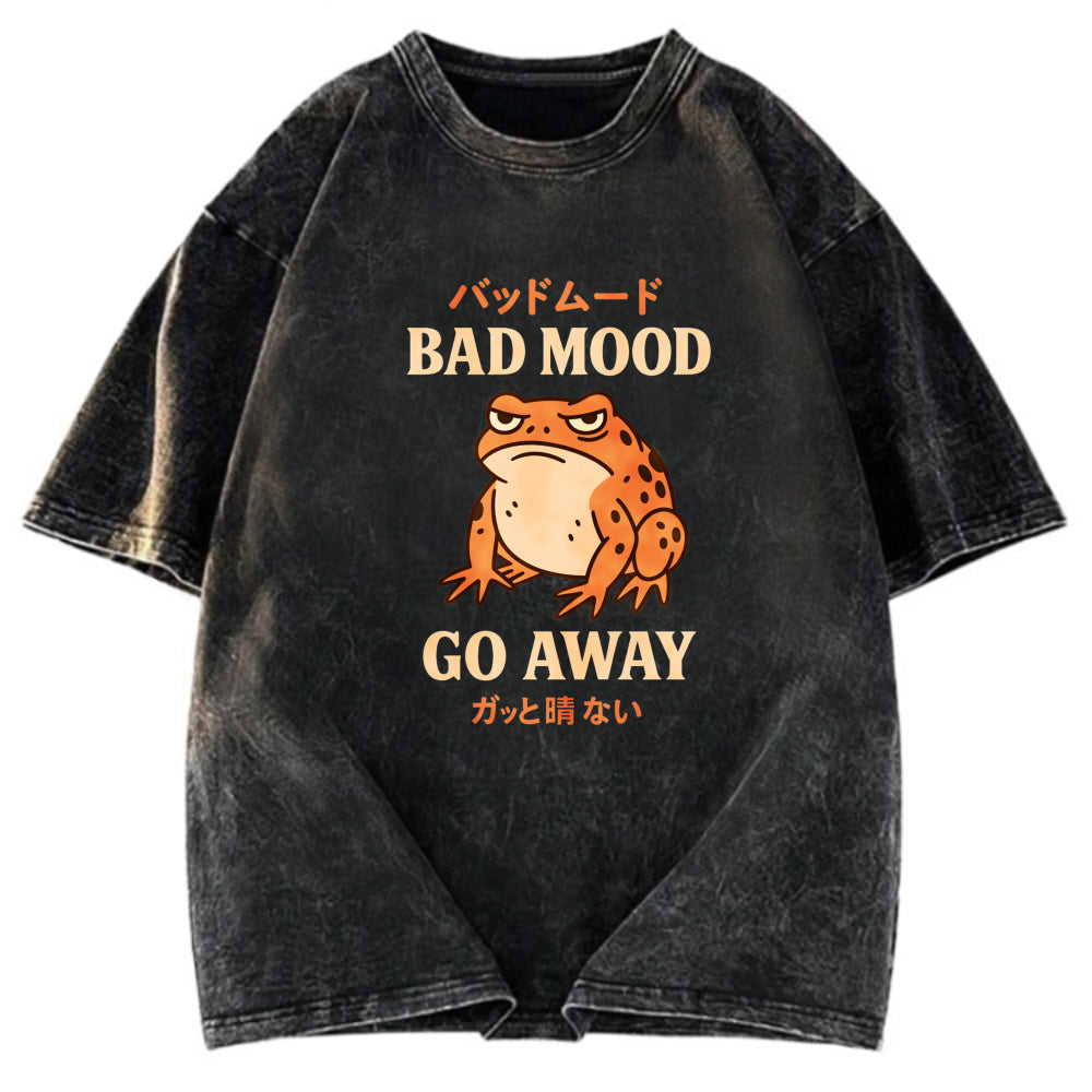 Tokyosol Bad Mood Go Away Japanese Meme Washed T-Shirt