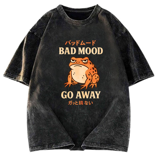 Tokyosol Bad Mood Go Away Japanese Meme Washed T-Shirt