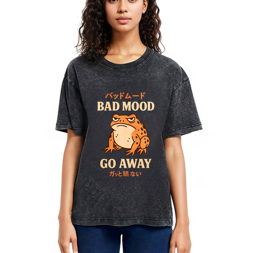 Tokyosol Bad Mood Go Away Japanese Meme Washed T-Shirt