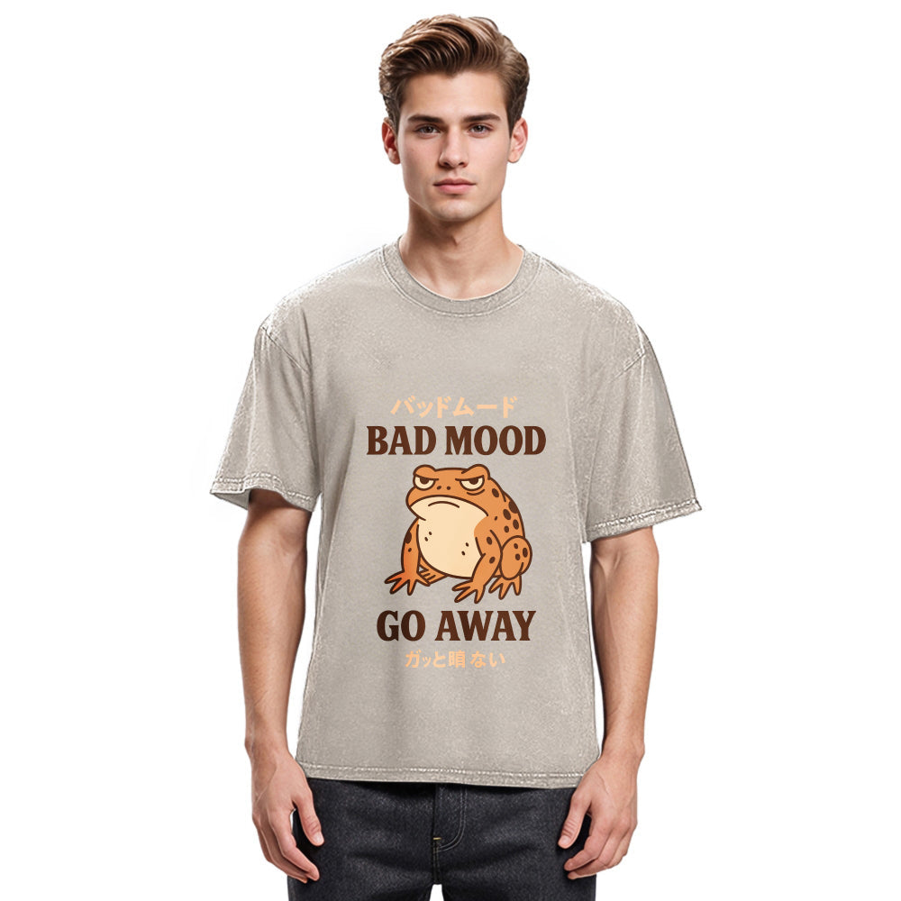 Tokyosol Bad Mood Go Away Japanese Meme Washed T-Shirt