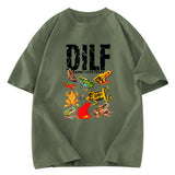Tokyosol DILF Man I Love Frogs Funny Meme Washed T-Shirt