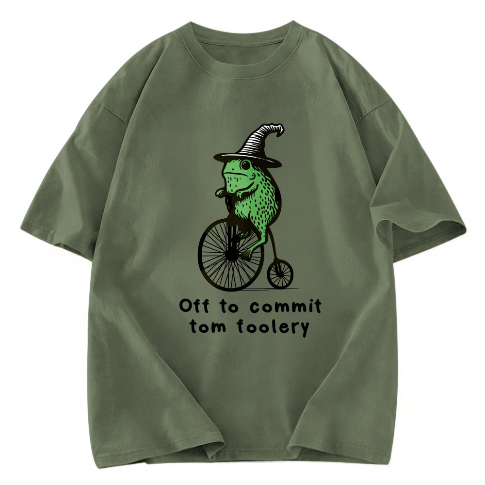 Tokyosol Frog Riding Penny-farthing Washed T-Shirt