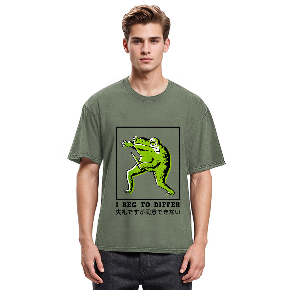 Tokyosol I Beg To Differ Frog Japanese Washed T-Shirt