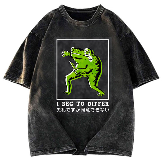 Tokyosol I Beg To Differ Frog Japanese Washed T-Shirt