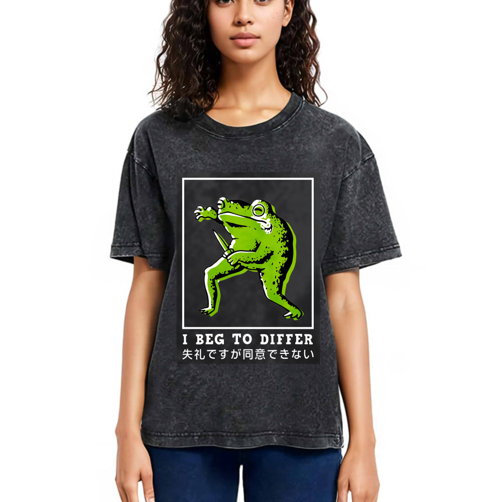 Tokyosol I Beg To Differ Frog Japanese Washed T-Shirt