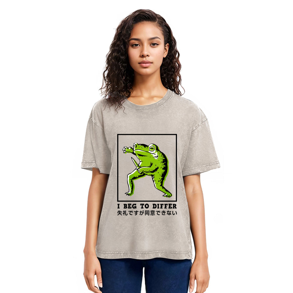 Tokyosol I Beg To Differ Frog Japanese Washed T-Shirt