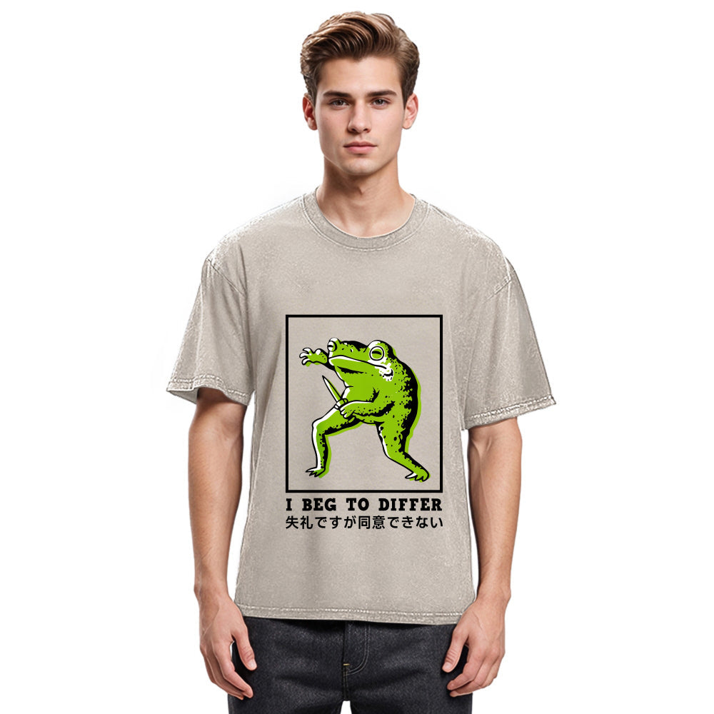 Tokyosol I Beg To Differ Frog Japanese Washed T-Shirt