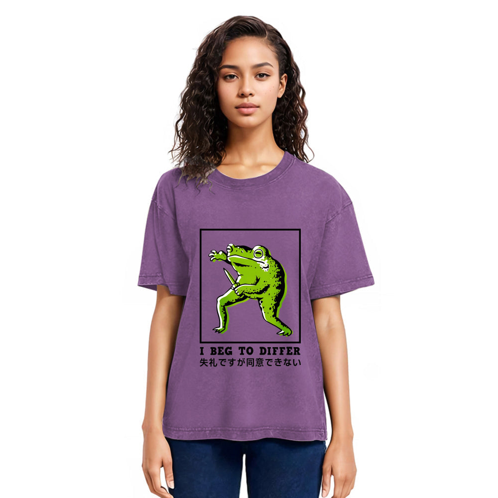 Tokyosol I Beg To Differ Frog Japanese Washed T-Shirt