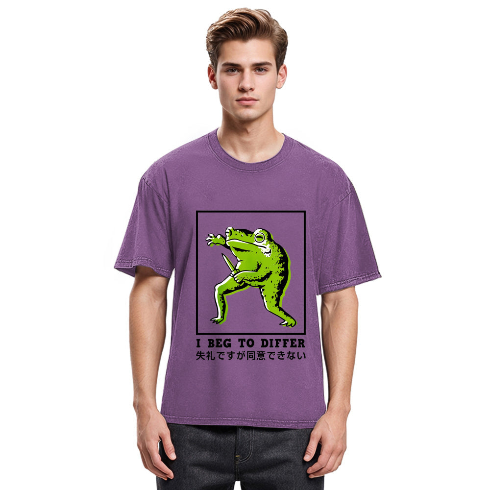 Tokyosol I Beg To Differ Frog Japanese Washed T-Shirt
