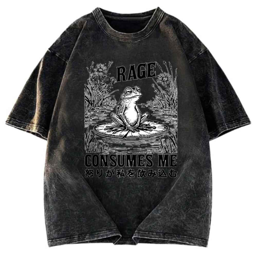 Tokyosol Angry Frog Washed T-Shirt
