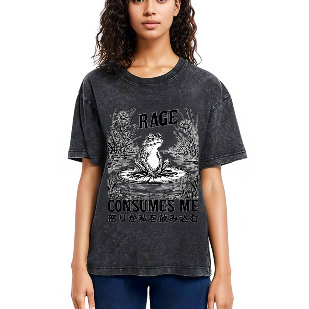 Tokyosol Angry Frog Washed T-Shirt