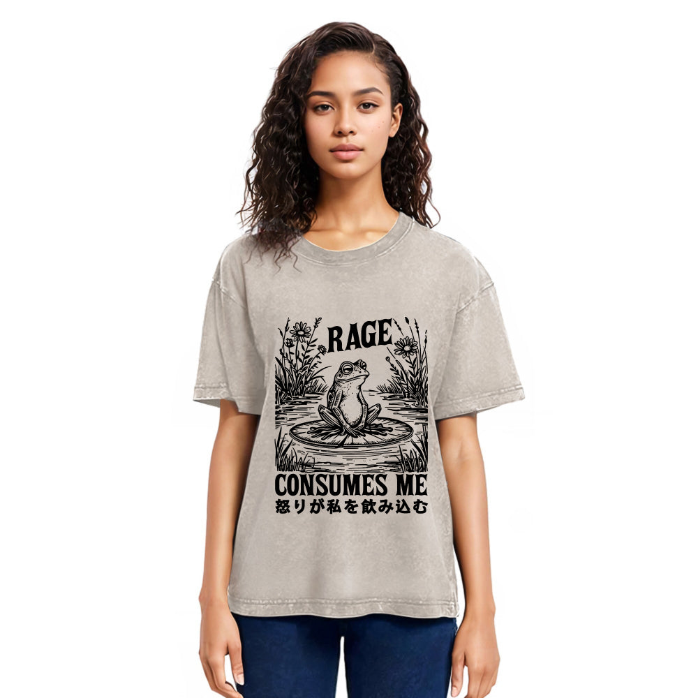 Tokyosol Angry Frog Washed T-Shirt