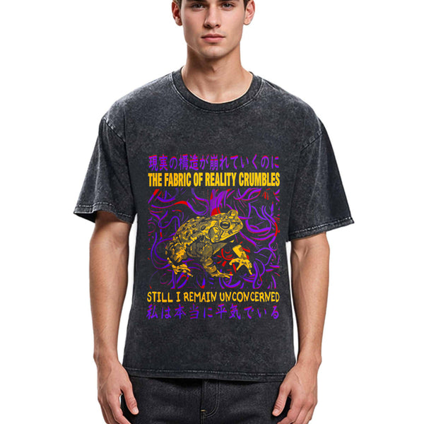 Tokyosol Fabric of Reality Crumbles Still I Remain Unconcerned Washed T-Shirt