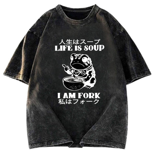 Tokyosol Life Is Soup I Am Fork Washed T-Shirt