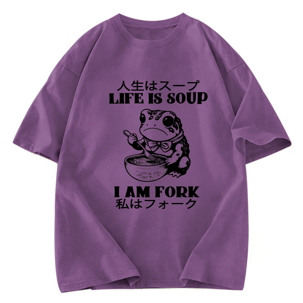 Tokyosol Life Is Soup I Am Fork Washed T-Shirt