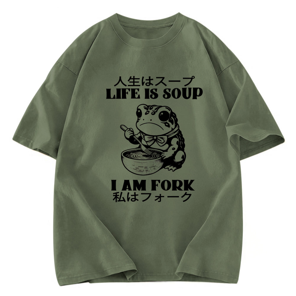 Tokyosol Life Is Soup I Am Fork Washed T-Shirt
