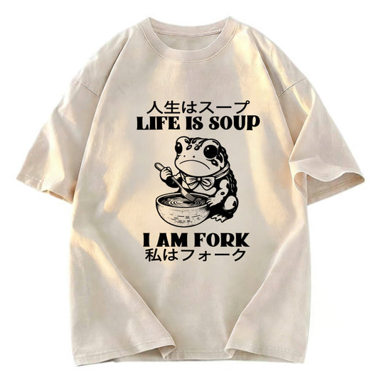 Tokyosol Life Is Soup I Am Fork Washed T-Shirt
