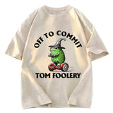 Tokyosol Off to Commit Tom Foolery Frog Meme Washed T-Shirt